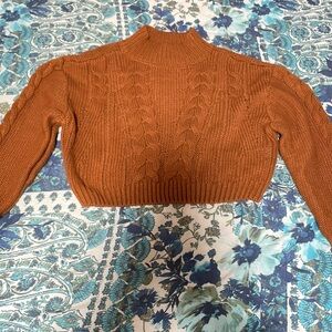 Cozy Cable Knit Turtleneck Sweater - Brown